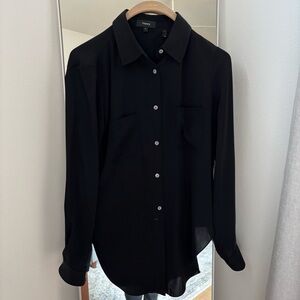 Theory Tie Front Silk Blouse
